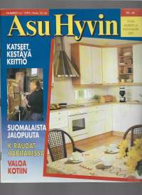 Asu hyvin Hyvän asumisen ja rakentamisen lehti 1995 nr 6 / keittiö, valoa kotiin, suomalainen jalopuu