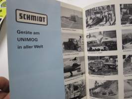 Schmidt Sammel-Prospekt - Schneefräsen - Schneeschleudern, Schneepflüge...für Mercedes-Benz Unimog U 34- U 52 (411 und 421) lumityö- ym. koneet -myyntiesite