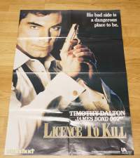 James bond 007 / Timothy Dalton - Licence To Kill  elokuvajuliste / Ruud Guilt juliste  80x54 cm taitettu kirjekokoon