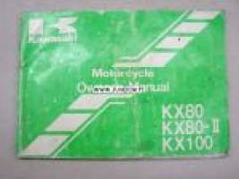 Kawasaki KX80, KX80-II, KX100 motorcycle owner´s manual -käyttöohjekirja englanniksi