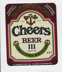 Cheers   III  beer  - olutetiketti