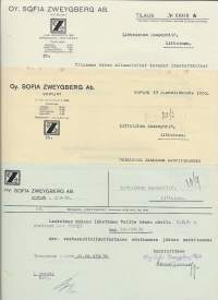 Sofia Zweygberg Oy Viipuri 1930 -   firmalomake  3 eril
