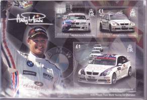 Guernsey - moottoriurheilu blokki/pienoisarkki ** 2007 Andy Priaulx Triple World Touring Car Champion
