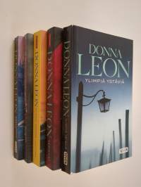 Donna Leon-paketti (5 kirjaa) : Kuolema väärissä vaatteissa ; Verikivet ; Ylimpiä ystäviä ; Seitsemän syntiä ; Oman käden oikeus
