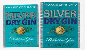 Silver Gin   nr 027 - viinaetiketti viinietiketti 2 eril