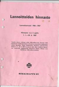 Rikkihappo Oy - Lannoitteiden  hinnasto 1966-67