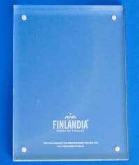 Finlandia vodka of Finland - mainos &quot;lasipaino&quot;  muovia 18x13x1,5 cm paino 415 g