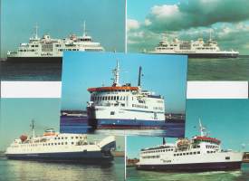 Helsingor-Helsingborg route / Ursula, Prinsessa Anne-Marie,Tycho Brahe, Aurora ja Betula 5 kpl erä -  laivapostikortti  postikortti laivakortti kulkematon
