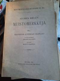 Suomen kielen muistomerkkejä III, 1. Kristoffer Kuninkaan maanlaki