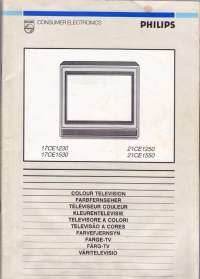 Philips-televisio 17CE 1230, 1530. 21 CE 1250, 1550. Käyttöohjekirja, 1988.