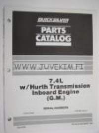 Quicksilver parts catalog -7.4L W / Hurth Transmission Inboard Engine (GM) serial numbers US C-391564 and up -varaosaluettelo