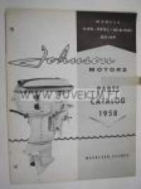 Johnson 50 hp models V4S - V4SL - 10 &amp; 10H outboards 1958 parts catalog -varaosaluettelo