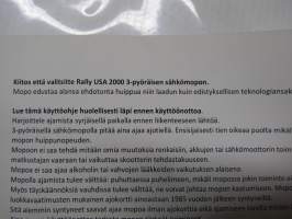 Rally 2000 sähkömopo -käyttöohjekirja