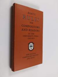Hart&#039;s Rules for Compositors and Readers at the University Press, Oxford