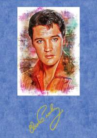Uusi Elvis Presley juliste koko on A4 eli helppo kehystää.