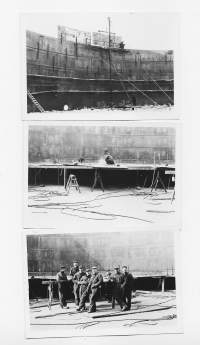 Säiliötyö Naantali 1962- valokuva 9x13 cm 3  kpl erä