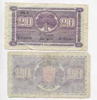20 markkaa 1939 Litt D - seteli