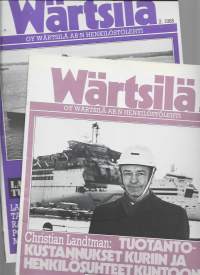 Wärtsilä Oy henkilöstölehti 1985 nrot 1 ja 2 / Elektroninen turvalukitus, tuotantokustannukset kuriin, Turun Telakka