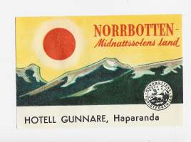 Nordbotten Hotell Gunnare Haparanda - matkalaukkumerkki, hotellimerkki