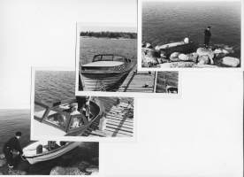 Veneilyä 1960-luvulla - valokuva 9x13 cm 4 kpl erä tekstit takana
