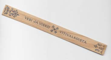 Vesi ja Visko ( Vitivalkoista vaivatta )  pesuaine mainos 2x20 cm  viivotin puuta