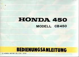 Honda 450  Model CB450  -Bedienungsanleitung