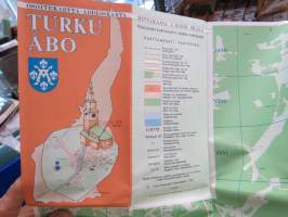 Turku - Åbo osoitekartta 1974, pohjoinen ja eteläinen karttalehti eri puolilla