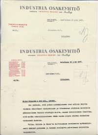 Industria Oy Oy 1937 - firmalomake 2 kpl erä