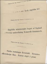 Telegram till Nya Pressen 25-28.4.1885   3 kpl