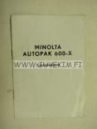 Minolta Autopak 600-X käyttöohjeet