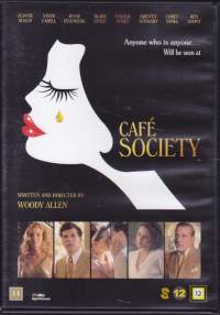 DVD - Café Society, 2016.  Romanttinen draamakomedia 30-luvun Hollywoodissa ja New Yorkin seurapiirien hienostoympyröissä.. Woody Allenin tyyliin.
