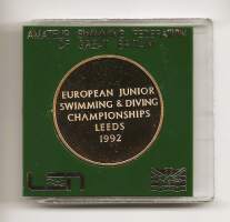 Europan Junior Swimming&amp;Diving Championships Leeds 1992  -mitali alkuperäisessä kotelossa