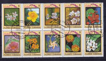 Postimerkit Kuuba - Kuubalaisia kukkia ja lintuja - osa-arkit o leimattuja