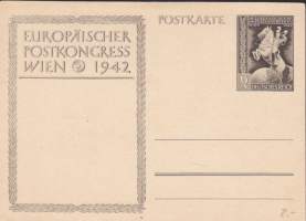 Deutsches Reich -postikortti - Europäischer Postkongress Wien 1942, kulkematon.