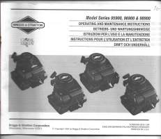 Briggs&amp;Stratton Operating and Mainteance Instructions Modell 95900,96900&amp;98900