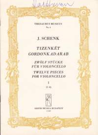 Sello-/pianonuotit - Johan Schenk - 12 Pieces for violoncello I (1-6), 1958. Erilliset sellonuotit mukana. Katso sisältö kuvista.