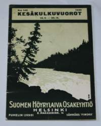 Suomen Höyrylaiva Osakeyhtiö. Kesäkulkuvuorot 1930