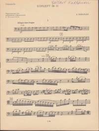 Sello-/pianonuotit - Vivaldi - Konsertot 13 ja 14. Sellolle ja pianolle. Erilliset sellonuotit mukana. Katso sisältö kuvista.