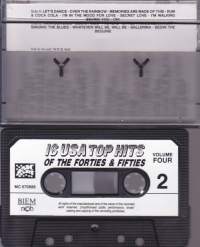 C-kasetti - 16 USA Top Hits of the Forties &amp; Fifties Volume 4. MC 670888.