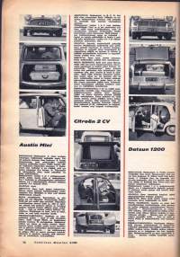 Tekniikan Maailma 1963 N:o 8 elokuu. TM Koeajaa: Neckar Jagst, Archimedes E 30 ja Johnson 28, Vasama 75, Omakotitalo 25000 markalla! Mitä autoihin mahtuu, tilatesti.