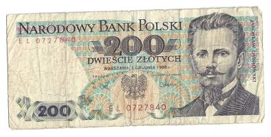 Puola 200 Zlotych 1988  - seteli