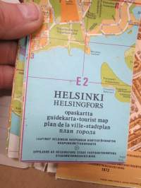 Helsinki opaskartta 1973, erilliset kartat 2 kpl, katu- ja paikannimistö (osoiteluettelo) kansiossa