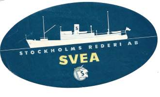 Svea   laivamerkki - matkalaukkumerkki, hotellimerkki