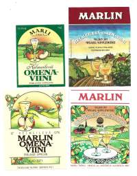 Marlin Omenaviini   - viinietiketti viinaetiketti 4 eril