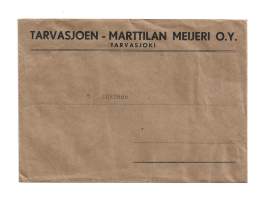 Tarvasjoen-Marttilan Meijeri Oy Tarvasjoki   firmakuori  kulkenut nyrkkipostissa