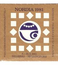 Nordia Pohjoismainen Postimerkkinäyttely 1981- kirjeensulkijamerkki kirjeensulkija