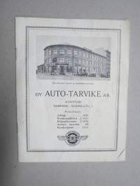 Oy Auto-Tarvike Ab, Tampere, 1928 - Sisä-Suomen suurimman ja täydellisimmän autotalon esittelykirjanen