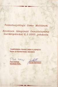 Tamperelainen viiskyt´luku, 1995. Ensio Kauppilan kuvaamana. Kuvateos ja tietoteos Tampereen ja sen asukkaiden ominaispiirteistä 1950-luvulla