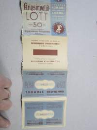 Suomen Sotainvaliidiarpa 1944 - Finlands Krigsinvalidlott, arvonta 29.4.1944, nr 177305 -lottery ticket