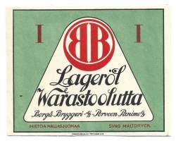 Lageröl /  Warasto olutta I -  olutetiketti vuodelta 1934